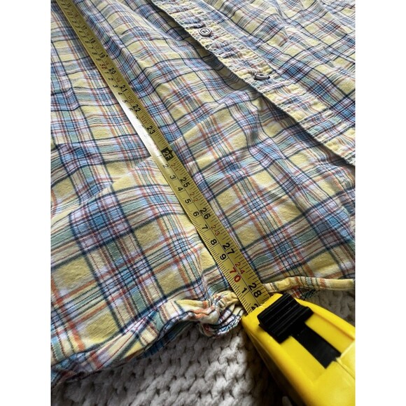 Nautica Men's Short Sleeve Button Up Shirt Yellow Multicolor Plaid Size L - Picture 6 of 10